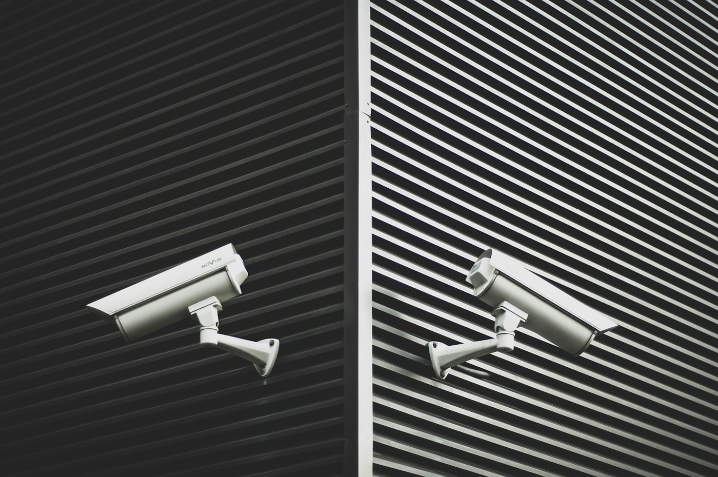 CCTV security cameras mounted on a building