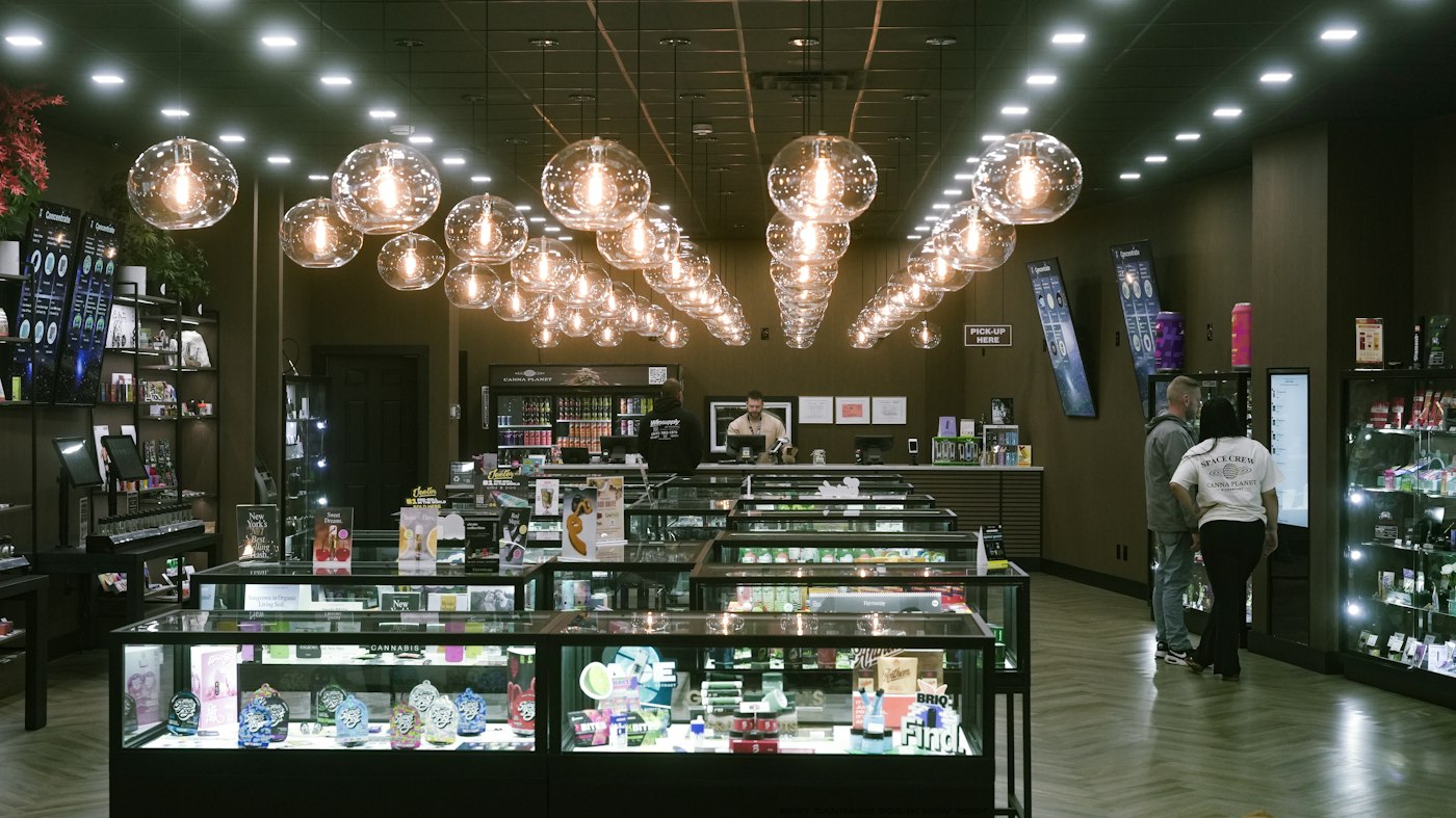 Retail store interior with CCTV coverage