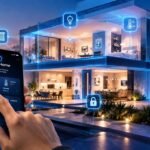 Smart home controlled from a smartphone app – lighting, climate, security cameras and door lock