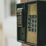 Access control keypad at a door