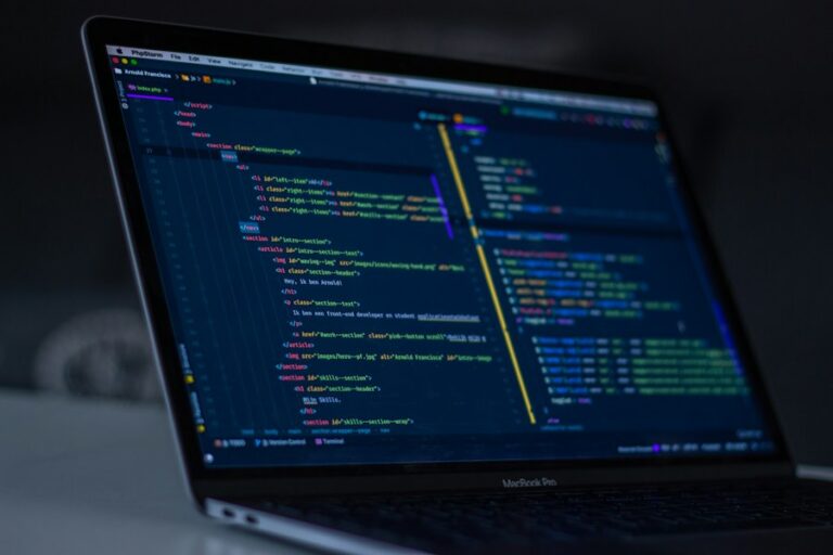Business software on a laptop