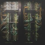 Computer servers in a rack