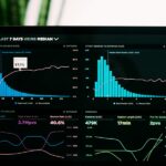 Financial dashboard software on a laptop