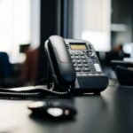 IP phone on an office desk